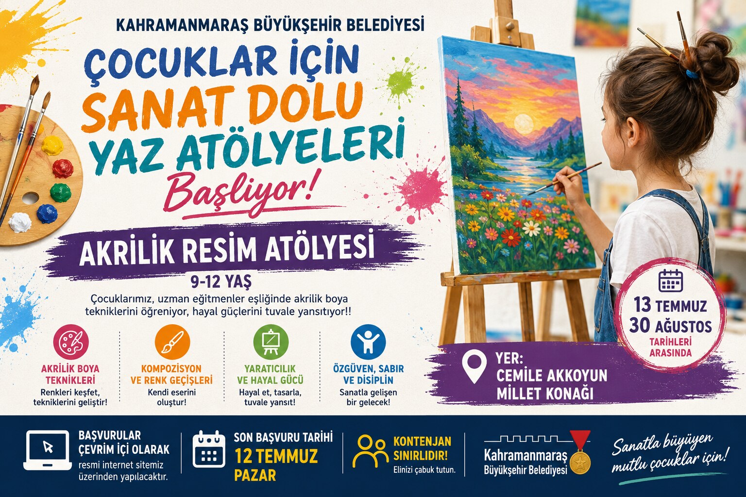 Kahramanmaraş'ta Çocuklar İçin Akrilik Resim Atölyesi Başlıyor
