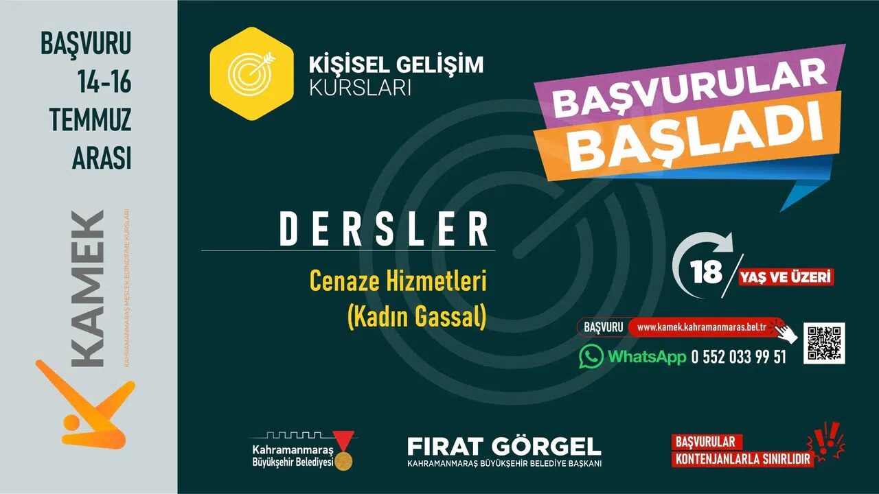 Kahramanmaraş'ta Kadınlara Gassallık Eğitimi Verilecek: Başvurular Başladı