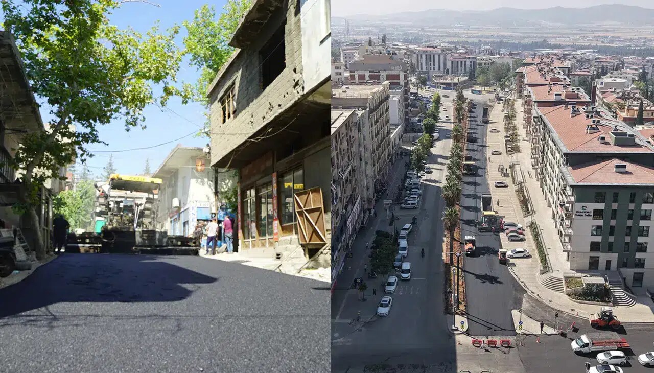 Kahramanmaraş'ta Asfalt Mesaisi Gece Gündüz Devam Ediyor