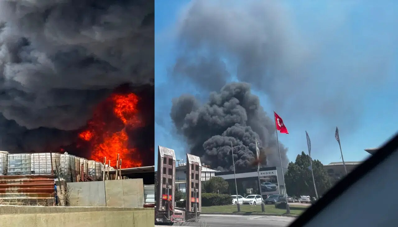 Kahramanmaraş'ta Kimyasal Fabrikada Yangın! Siyah Duman Gökyüzünü Kapladı