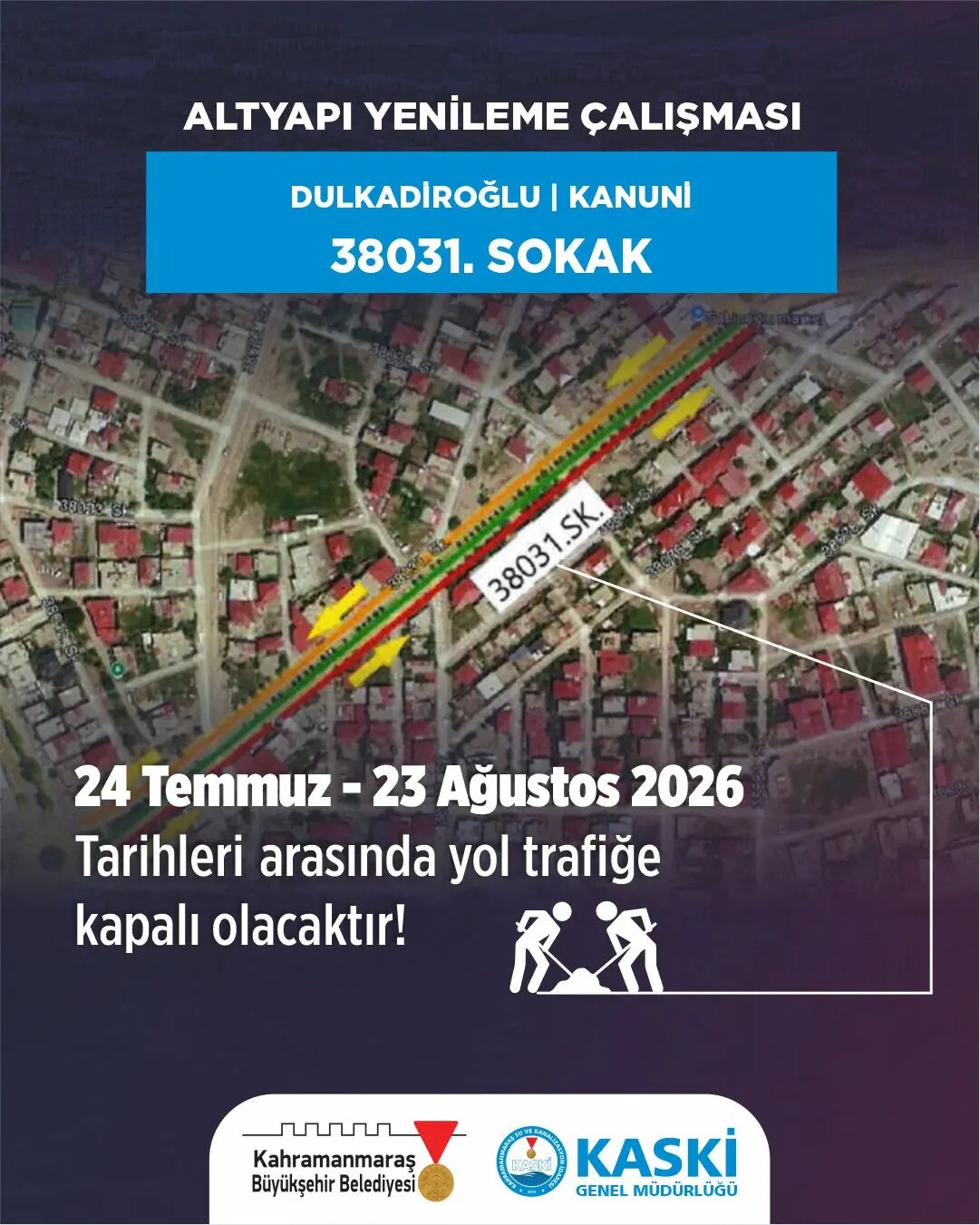 KASKİ'den Trafik Uyarısı: İki Yol Geçici Süreyle Kapanacak
