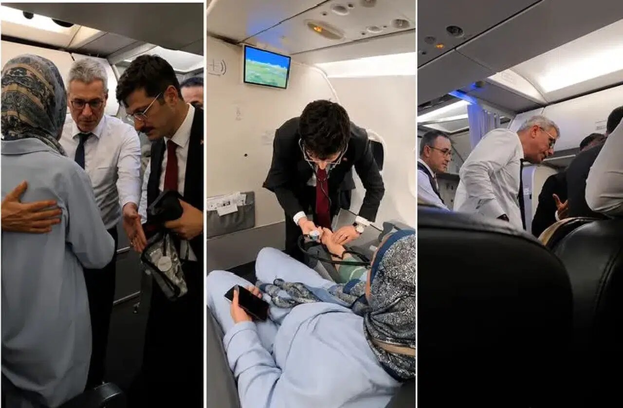 Uçakta Yaşanan Krizde Sağlık Bakanı ve Ekibi Devreye Girdi