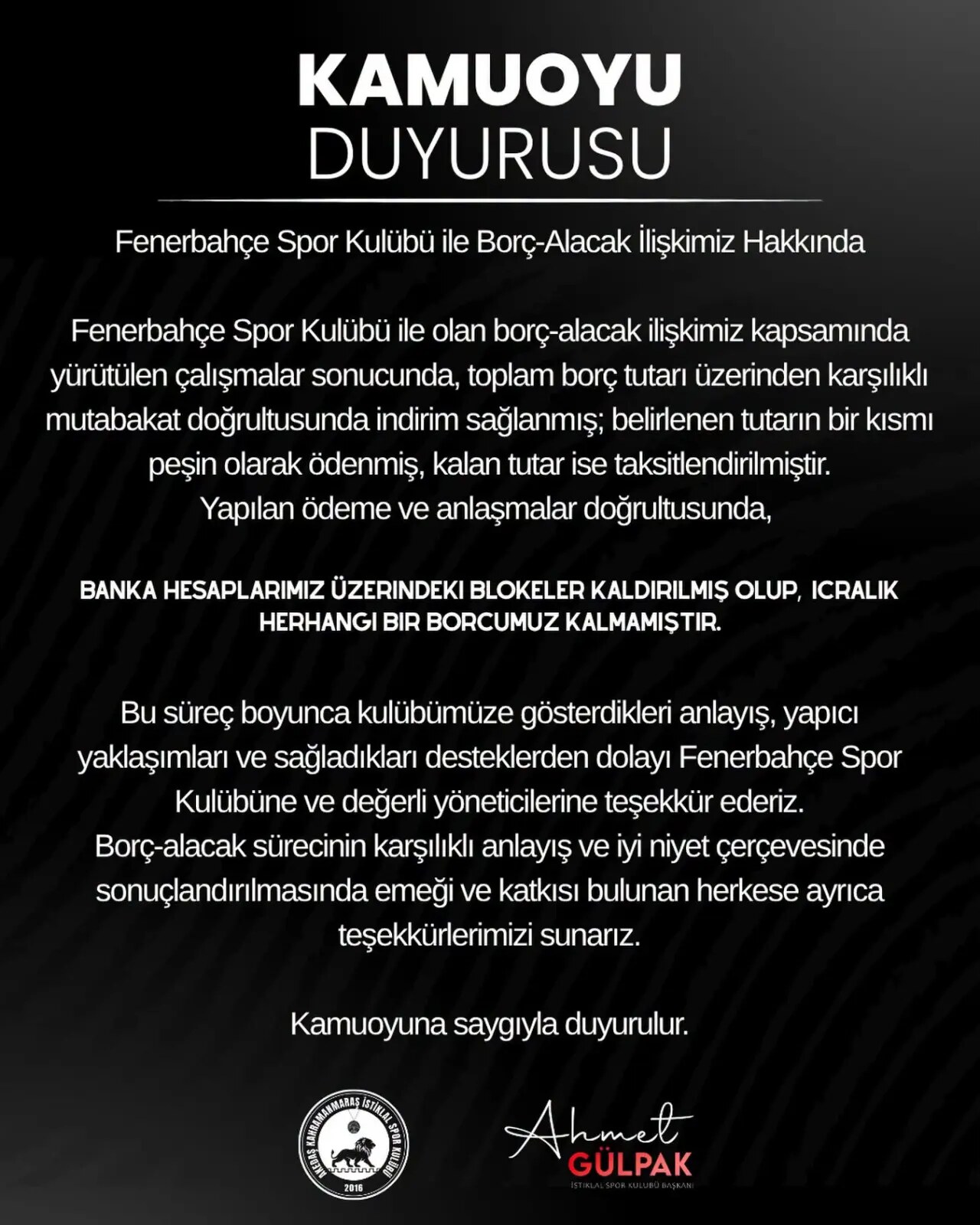 İstiklalspor ile Fenerbahçe Arasında Anlaşma Sağlandı