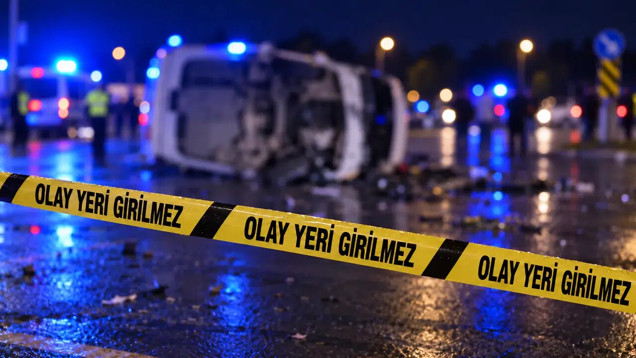 Kahramanmaraş’ta Ağcalı Kavşağı’nda Servis Devrildi