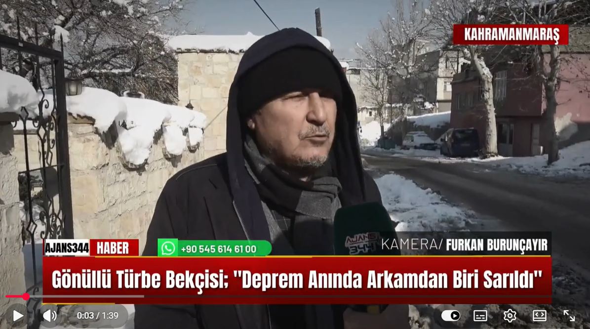 Gönüllü Türbe Bekçisi; ''Deprem Anında Arkamdan Biri Sarıldı''